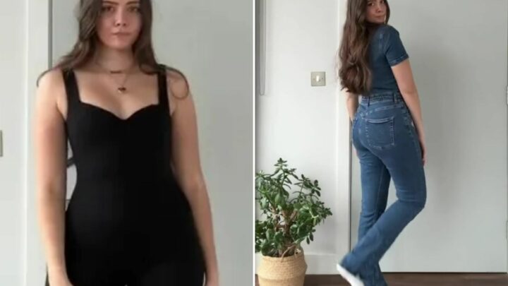 Woman shares 'proof clothing sizes are fake' as she models tight outfits in a 10 & an XL and they fit exactly the same | The Sun