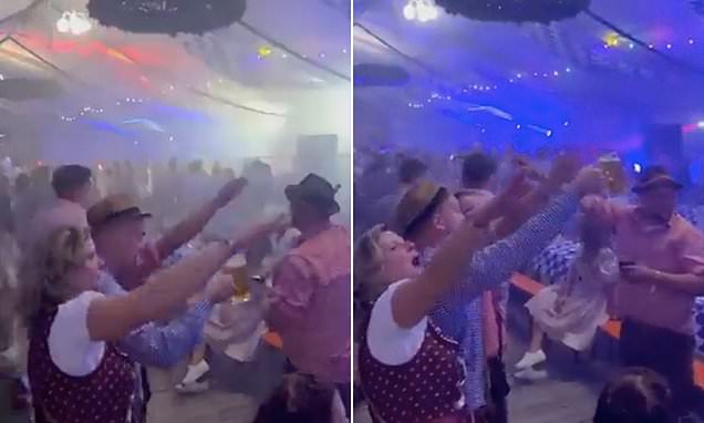 Outrage in Germany as video shows revellers &apos;performing Nazi salute&apos;