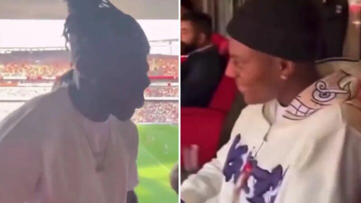 Watch KSI wildly celebrate in gutted IShowSpeed's face after Arsenal's goal against Man Utd | The Sun