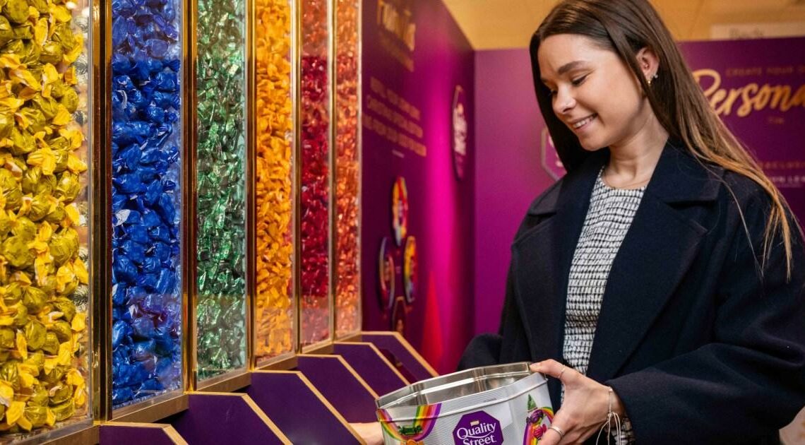 You can pick and mix your own Quality Street box at John Lewis' Christmas shop