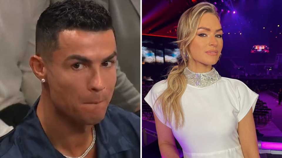 Laura Woods fears 'the director is going to get fired' as Cristiano Ronaldo reacts awkwardly to BOOS at Fury vs Ngannou | The Sun