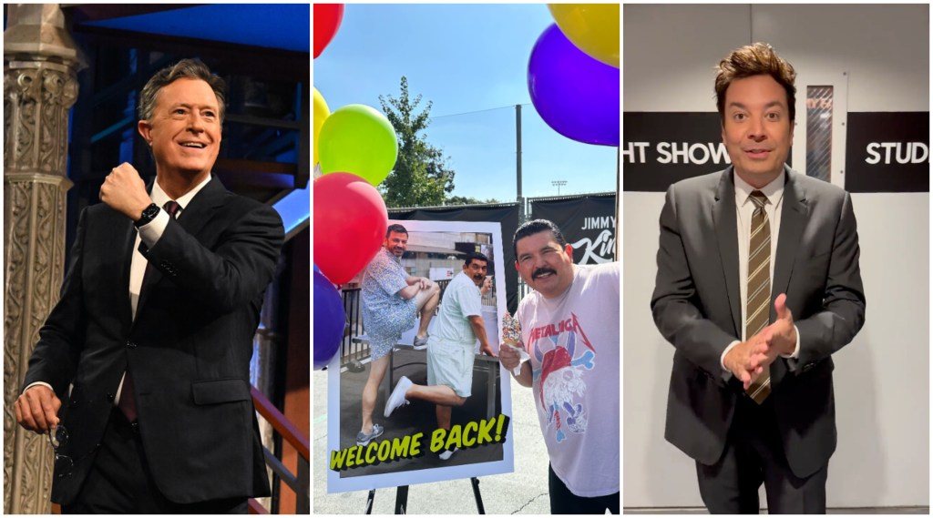 Stephen Colbert, Jimmy Kimmel, Jimmy Fallon Celebrate Late Night’s Return: ‘It’s Been a Long Time’