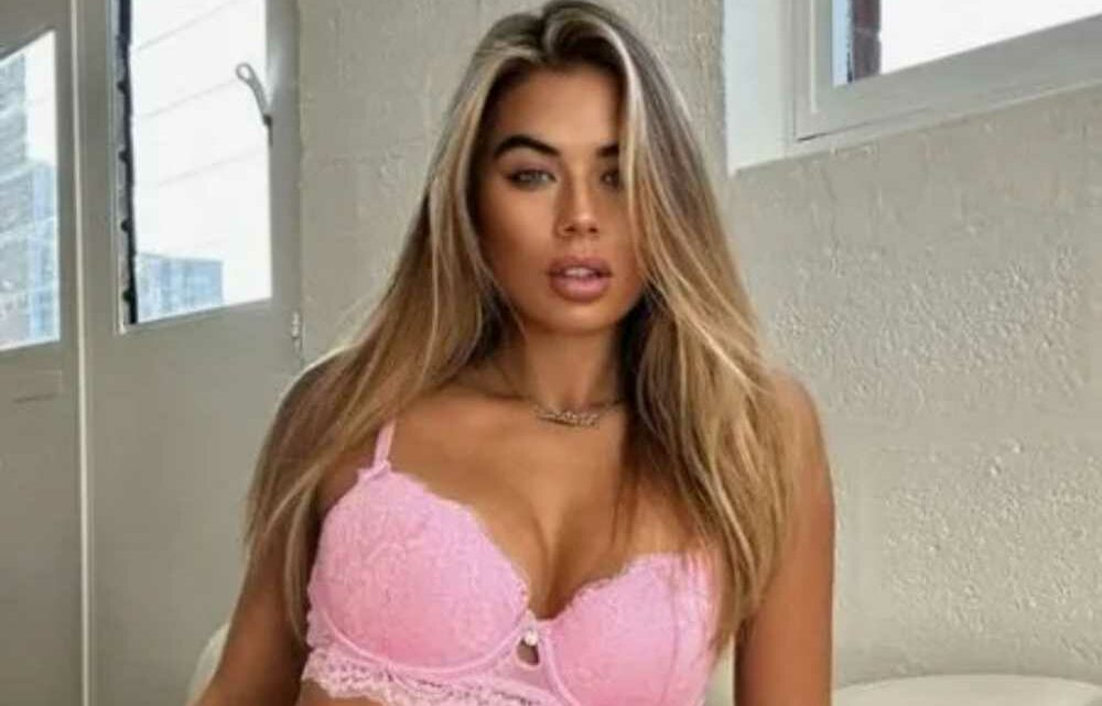 Arabella Chi stuns as she strips off to pink lace lingerie and sheer thong underwear | The Sun