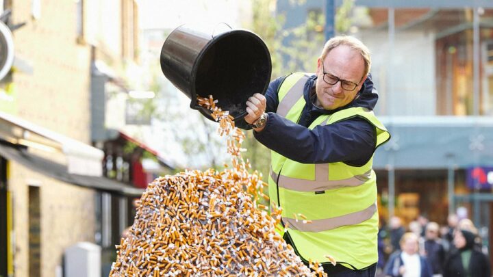 How many cigarette butts are dropped on UK high streets every day?