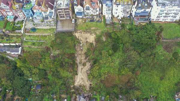 Images show huge landslip in St Leonards-on-Sea as locals evacuated