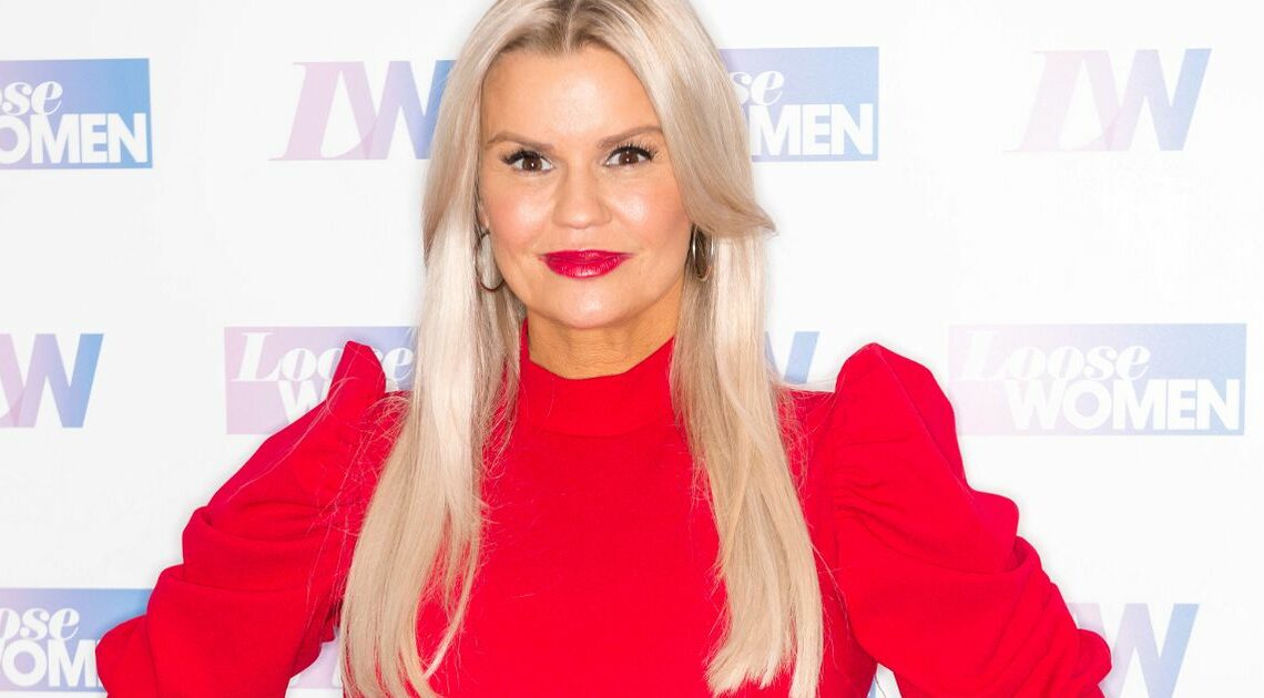 Kerry Katona poses in red lingerie in sultry snap as she says ‘it’s officially Christmas’