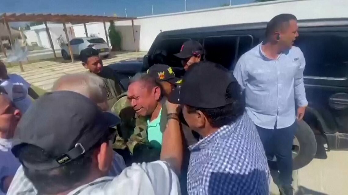 Moment Luis Diaz&apos;s father is reunited with loved ones after kidnap