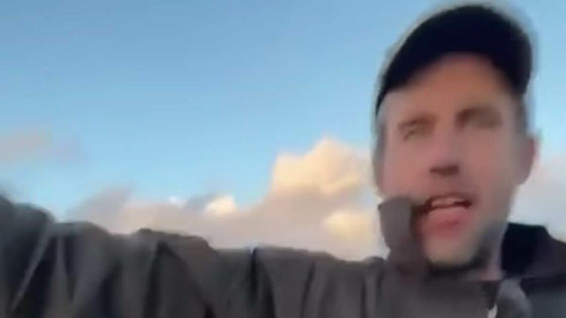 Moment angry farmer shouts at hunt saboteurs to &apos;get off my property&apos;