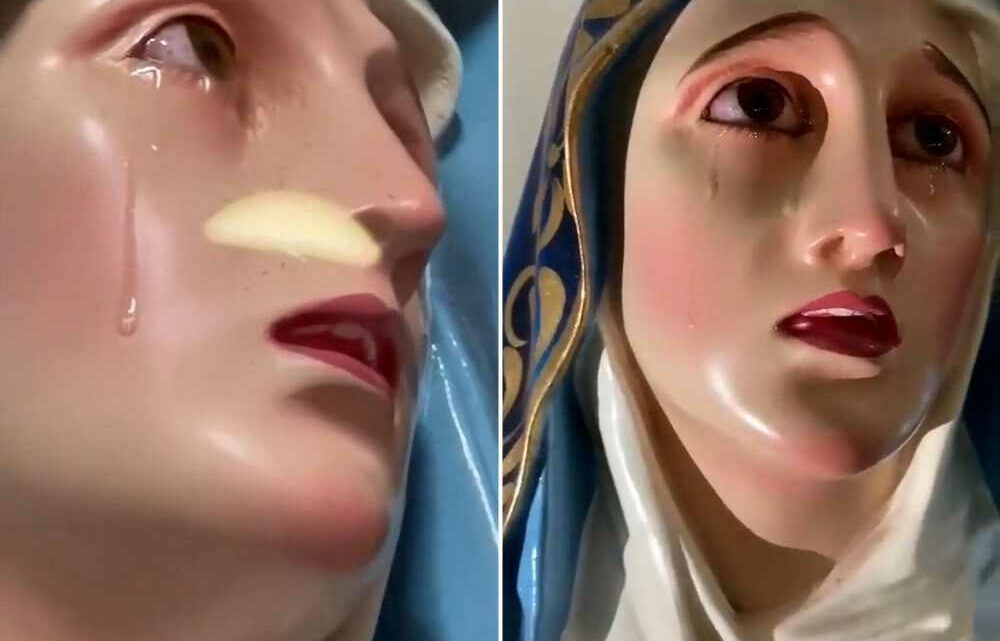 Virgin Mary statue ‘starts CRYING’ with tears rolling down her cheeks as pilgrims flock to witness ‘miracle’ in Mexico | The Sun