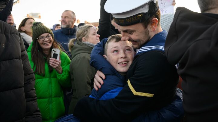 Thousands welcome Royal Navy aircraft carrier HMS Prince of Wales home